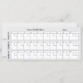 Personalized Blue Bowling Score Cards (Back)