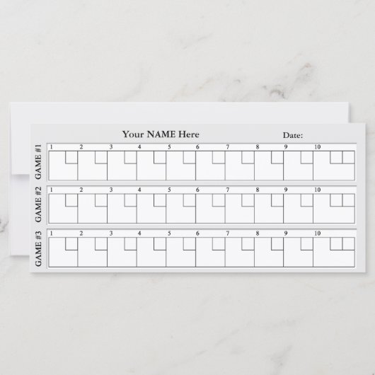 Personalized Blue Bowling Score Cards (Back)