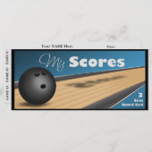 Personalized Blue Bowling Score Cards (Front/Back)