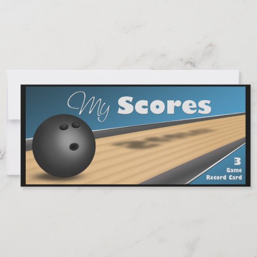 Personalized Blue Bowling Score Cards (Front)