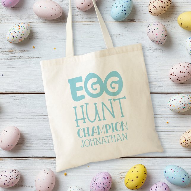 Personalized Blue Boy Easter Egg Hunt Champion Tote Bag (Personalized Blue Boy Easter Egg Hunt Champion Tote Bag
)