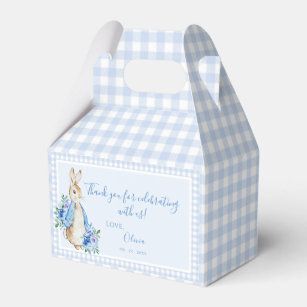 Personalized Blue Bunny Baby Shower Favor Boxes