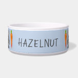 Personalized Blue Bunny Rabbit Pattern Minimal Bowl<br><div class="desc">My watercolor painting of a soft gray bunny rabbit in a large format pattern makes a creative bowl for any pet, but especially for your pet rabbit! It has a pretty light blue background. Bunny also has a brown eye and blush pink ears. Customize with your pet's name between the...</div>