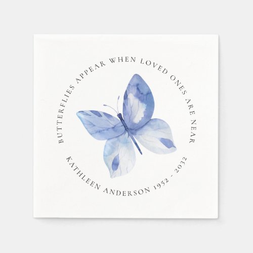 Personalized Blue Butterfly Funeral Wake