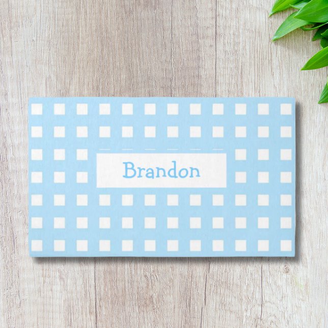 Personalized Blue Check Rug (Creator Uploaded)