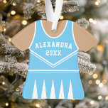 Personalized Blue Cheerleader Uniform Ornament<br><div class="desc">Celebrate your cheerleader's spirit with this personalized blue and white cheerleader uniform ornament. Perfect for commemorating a special season,  team,  or individual achievement. Customize it with a name and year to create a unique keepsake.</div>