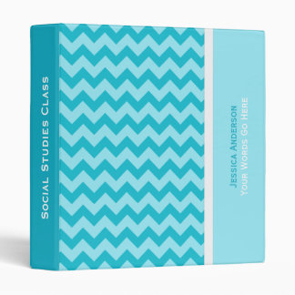 Personalized: Blue Chevron Binder