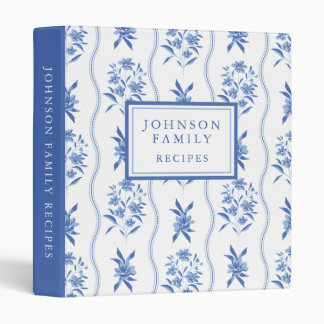 Personalized Blue Chinoiserie Recipe Binder