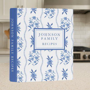 Personalized Blue Chinoiserie Recipe Mini Binder