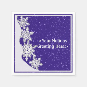 Personalized Blue Christmas Snowflake Napkins
