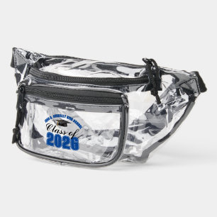 Personalized Blue Class of 2026 Graduation Clear Fanny Pack