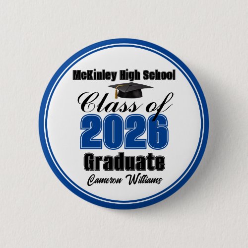 Personalized Blue Class of 2026 Graduation Party