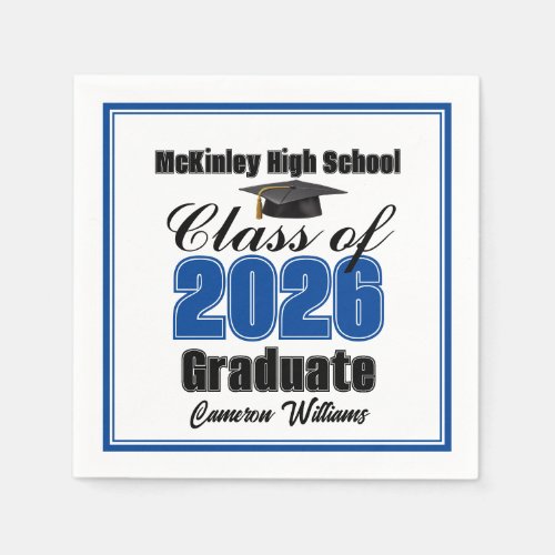 Personalized Blue Class of 2026 Graduation Party