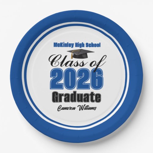 Personalized Blue Class of 2026 Graduation Party