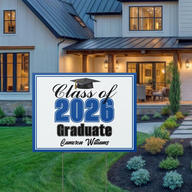 Personalized Blue Class of 2026 Graduation Yard Sign (Creator Uploaded)