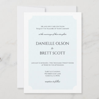 Personalized Blue Coastal Wedding Invitation 