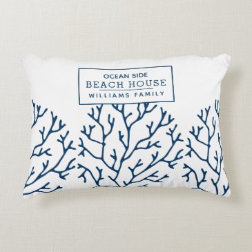 Personalized Blue Coral Pattern - Beach House