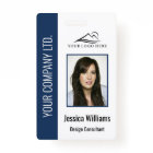 Personalized Blue Corporate Employee Security ID