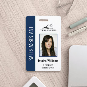 Personalized Blue Corporate Employee Security ID Badge