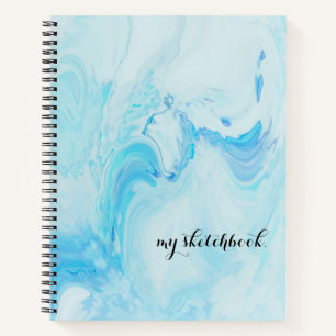 Personalized Blue Cover Minimalist Sketchbook Notebook