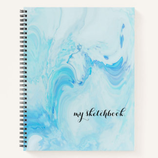 Personalized Blue Cover Minimalist Sketchbook Notebook