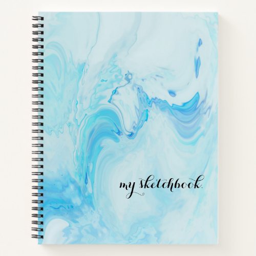 Personalized Blue Cover Minimalist Sketchbook Notebook