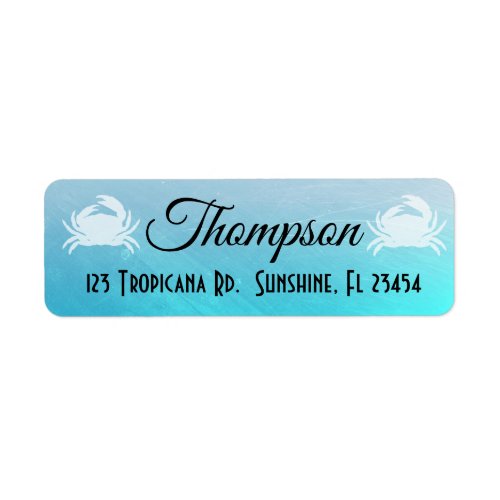 Personalized Blue Crabs Return Address Labels