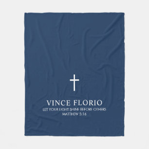 Personalized Blue Cross Fleece Blanket