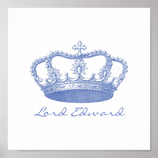 Personalized Blue Crown Poster (Front)
