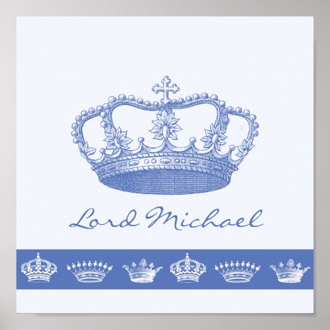 Personalized Blue Crown Poster (Front)
