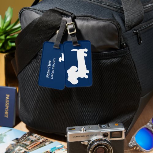 Personalized Blue Dachshund_Themed Luggage Tag