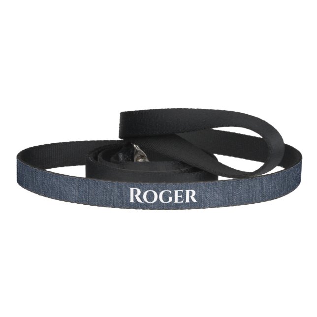 Personalized Blue Denim Look Pet Leash (Handle)