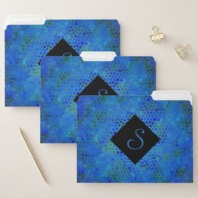 Personalized Blue Dinosaur Hide File Folder (Set)