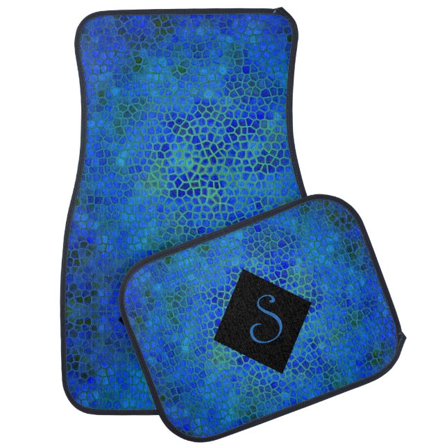 Personalized Blue Dinosaur Hide Set of Car Mats (Set)