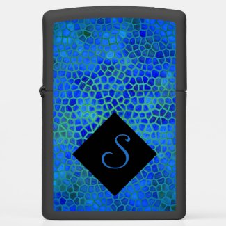 Personalized Blue Dinosaur Hide Zippo Lighter