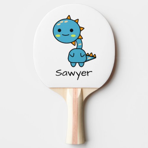 Personalized Blue Dinosaur Kawaii Cartoon Ping_Pong Paddle