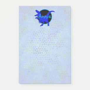 Personalized Blue Dinosaur Post-it Notes