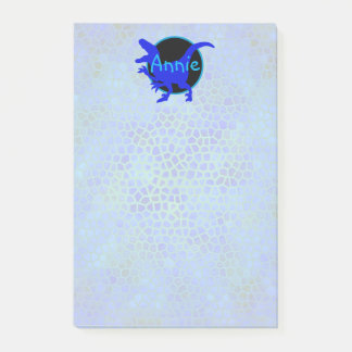 Personalized Blue Dinosaur Post-it Notes