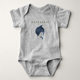 Personalized Blue Dolphin Baby Bodysuit