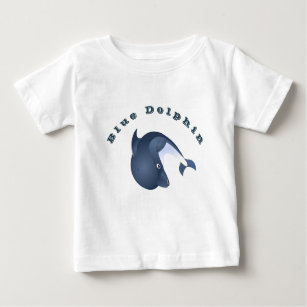 Personalized Blue Dolphin Baby T-Shirt
