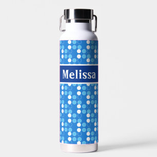 Personalized Blue Dots Monogram Kids Water Bottle