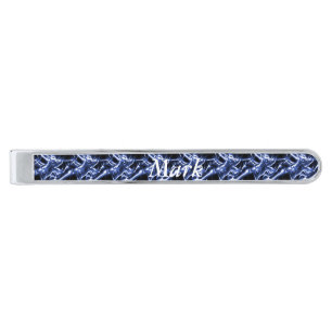 Personalized Blue Electric Tie Bar