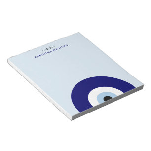 Personalized Blue Evil Eye Protection Symbol Notepad