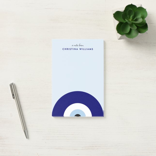 Personalized Blue Evil Eye Protection Symbol Post-it Notes (Office)
