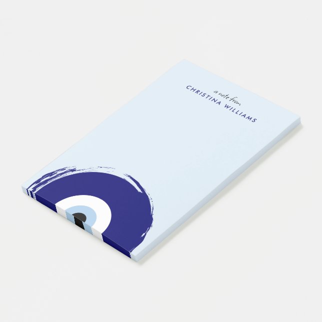 Personalized Blue Evil Eye Protection Symbol Post-it Notes (Angled)