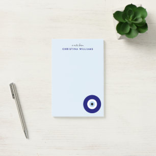 Personalized Blue Evil Eye Protection Symbol Post-it Notes