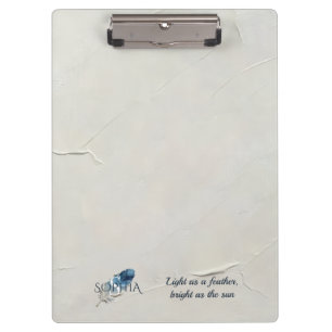 Personalized Blue Feather Custom Name Monogram Clipboard