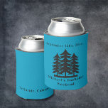 Personalized Blue Fir Trees Bachelor Weekend  Can Cooler<br><div class="desc">Personalized Blue Fir Trees Bachelor Weekend Can Cooler Personalized Can Coolers are the perfect keepsakes for your friends to remember your special day. Cheers to a fun and memorable bachelor party! Add your custom wording to this design by using the "Edit this design template" boxes on the right hand side...</div>
