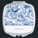 Personalized Blue Floral Bridesmaid Flower Travel Compact Mirror<br><div class="desc">This Personalized Blue Floral Bridesmaid Flower Travel Compact Mirror is a sophisticated accessory that combines traditional chinoiserie with modern elegance. Featuring a delicate blue and white porcelain pattern adorned with detailed floral elements, this compact mirror is both timeless and stylish. Ideal for bridesmaids, maids of honor, and bridal showers, this...</div>