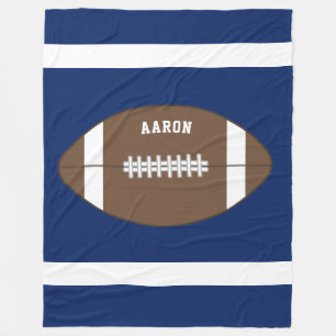 Personalized Blue Football Blanket 